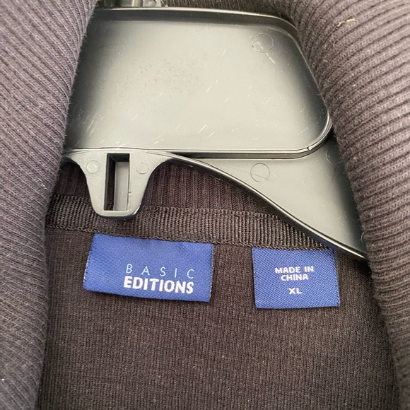 Basic Editions Women’s XL Knit Ribbed Cardigan Sweater  Button up Black - Picture 6 of 7